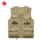                                  Custom Khaki Color Multi-Pockets Fishing Vest Hunting Military Vest             