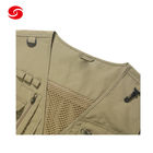                                  Custom Khaki Color Multi-Pockets Fishing Vest Hunting Military Vest             