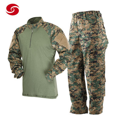 Military Army Green Tactical Uniform Woodland Digital Camouflage Combat Frog Suit